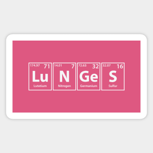 Lunges (Lu-N-Ge-S) Periodic Elements Spelling Sticker